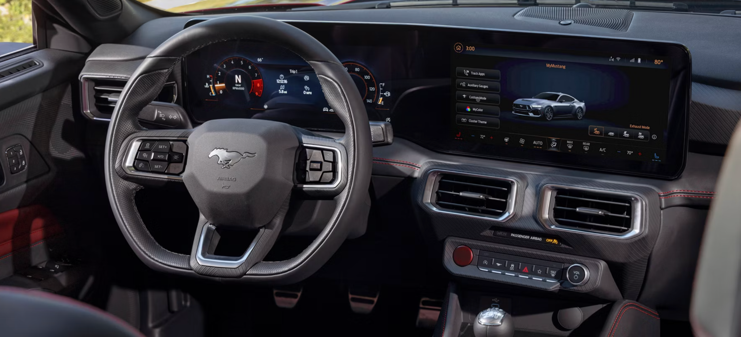 Dashboard touchscreen of new 2026 Ford Mustang near Port Arthur