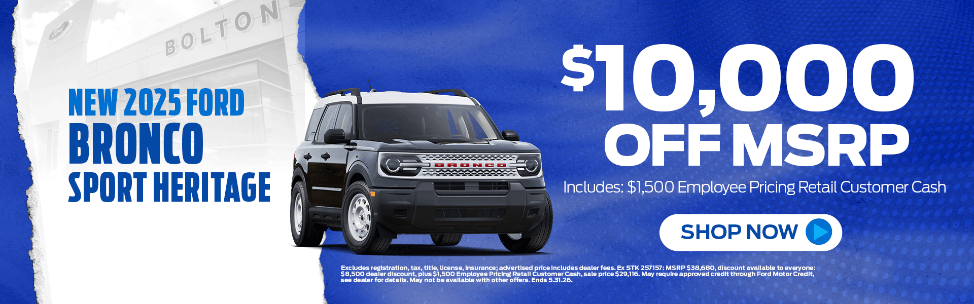 New 2025 Ford Bronco Sport Heritage offers in Lake Charles