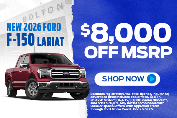 New 2026 Ford F-150 Lariat offers in Lake Charles, LA