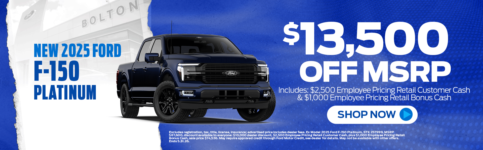 New 2025 Ford F-150 offers in Lake Charles, LA